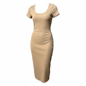 Classic Scoop Neck ribbed Midi Dress